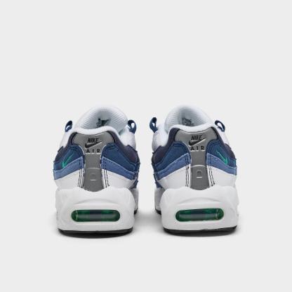 Little Kids' Nike Air Max 95 Casual Shoes - White/Emerald Green/Lake Blue