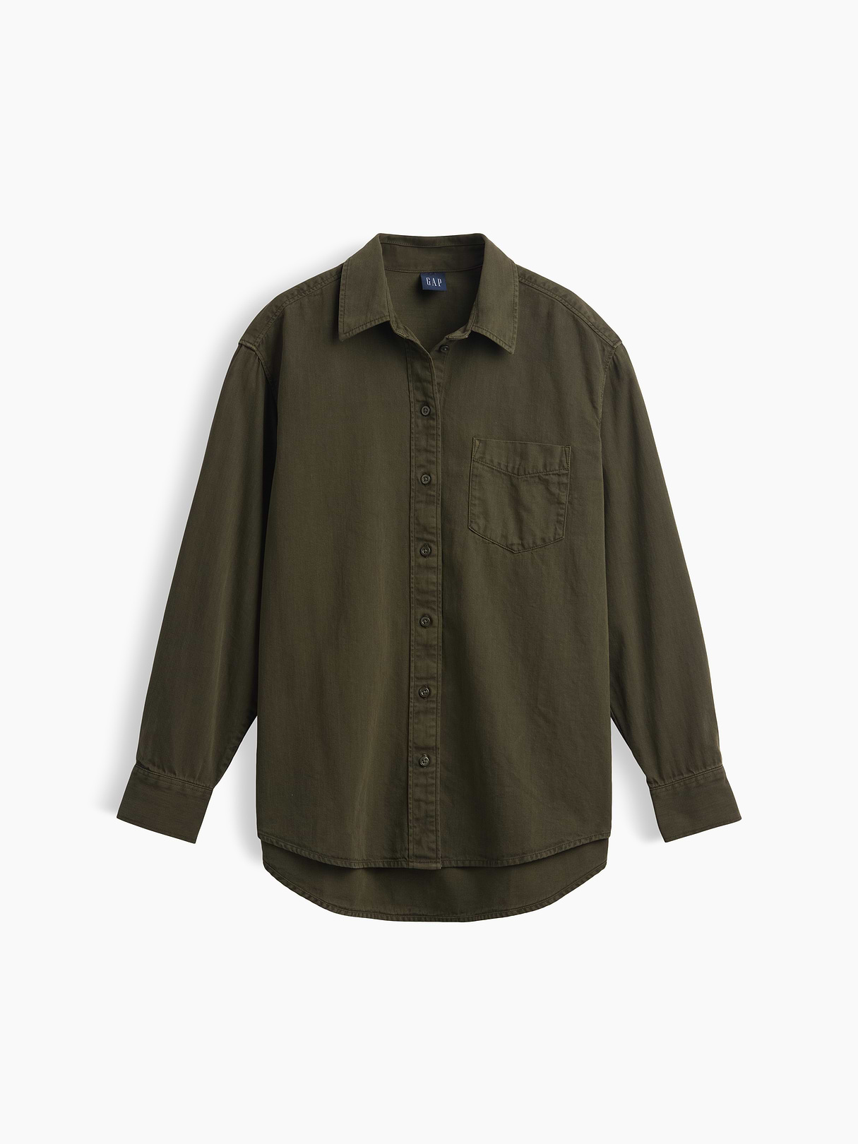 Denim Big Shirt - Bamboo green