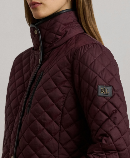 Lauren Ralph Lauren Women's Hooded Quilted Coat - Dark Garnet