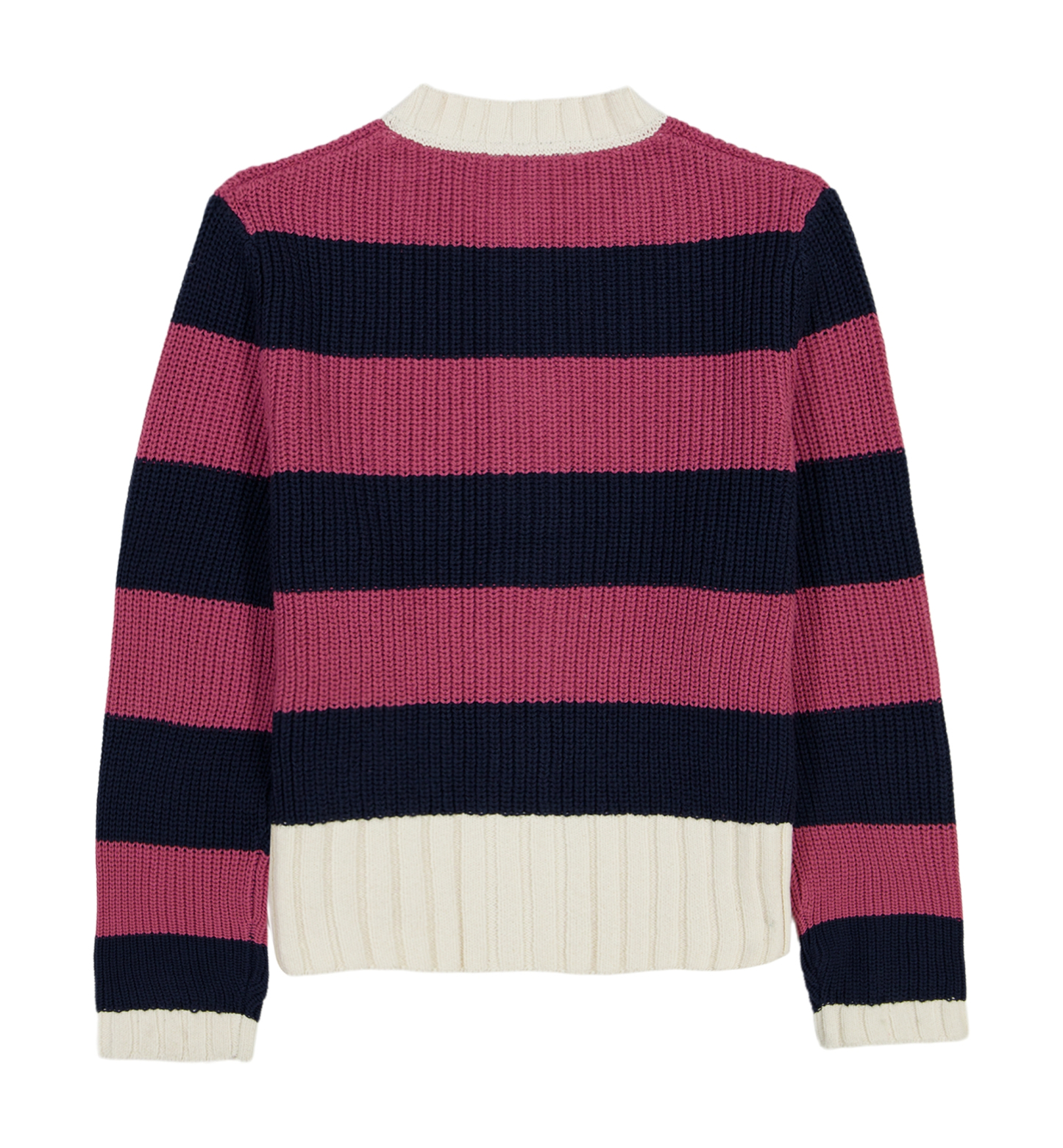 Tommy Hilfiger Girls' 7-16 Long-Sleeve Button Stripe Sweater - Navy Blazer/Purple
