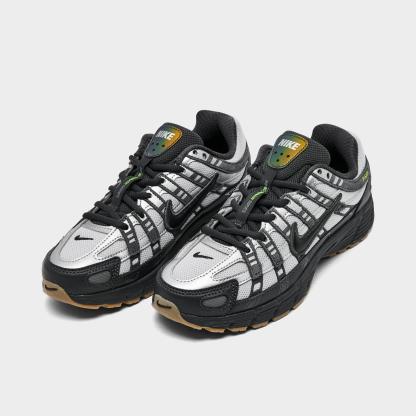 Big Kids' Nithtke P-6000 Casual Shoes - Grey Fog/Black/Anthracite/Volt - Both shoes facing left