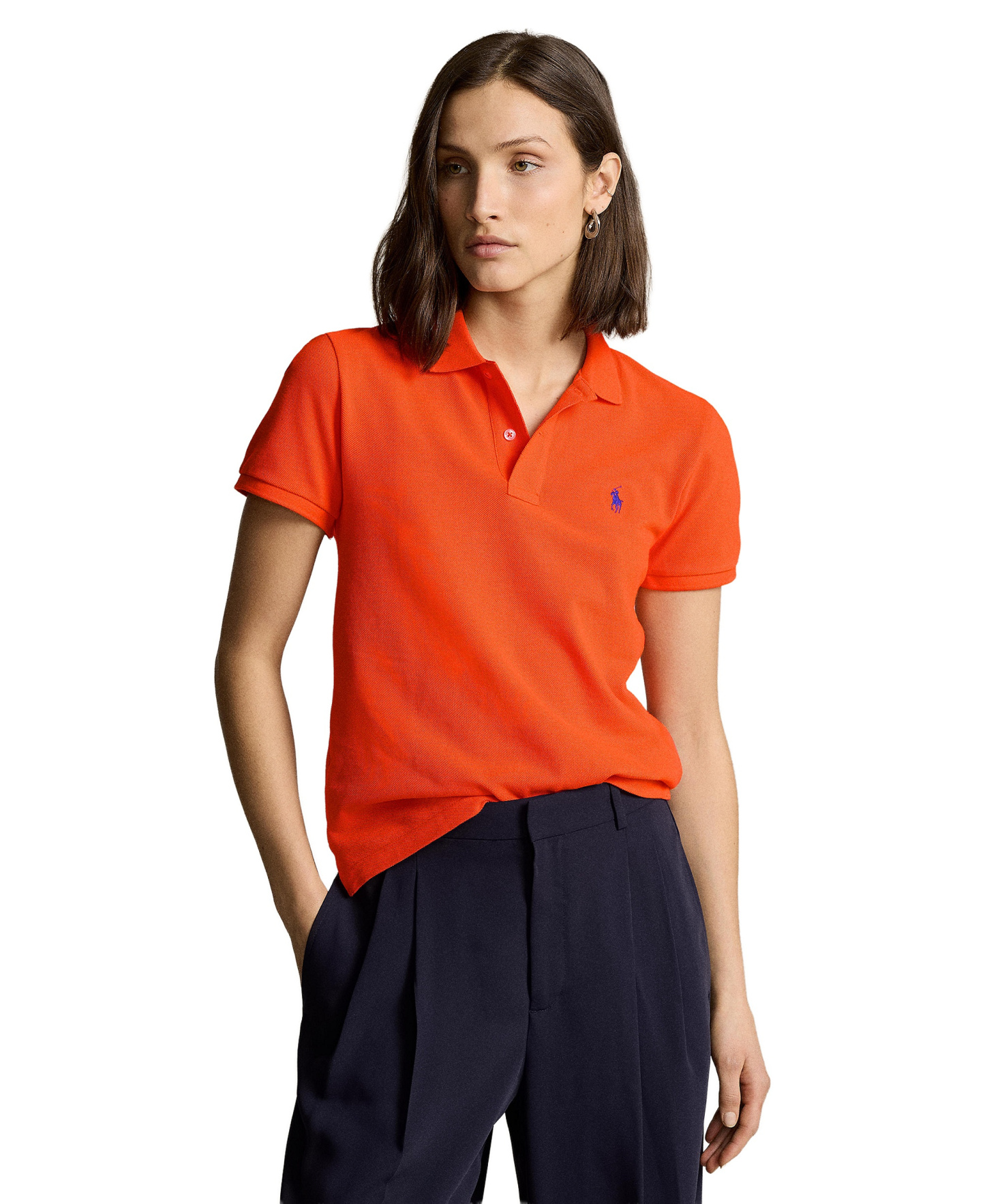 Polo Ralph Lauren Women's Classic-Fit Mesh Polo Shirt - Sailing Orange
