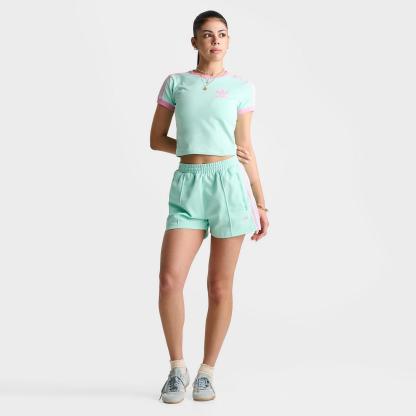Women's adidas Originals adicolor 3-Stripes Baby T-Shirt - Clear Mint/True Pink - view 2
