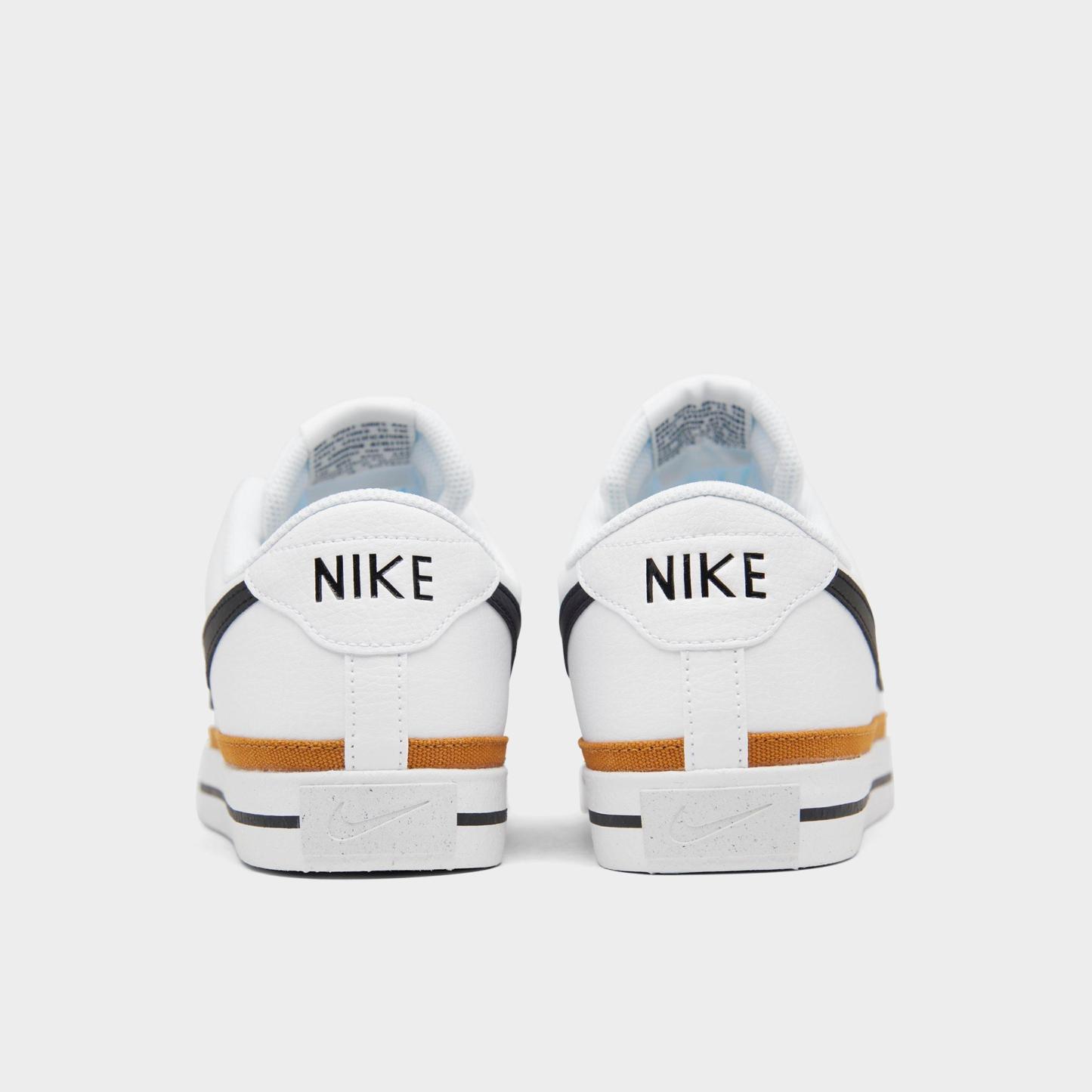 Men's Nithtke Court Legacy Next Nature Casual Shoes - White/Desert Ochre/Black - Back view