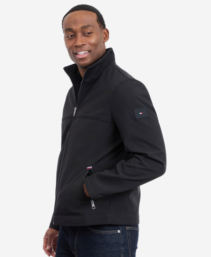 Tommy Hilfiger Men's Softshell Hipster Long-Sleeve Jacket - Black