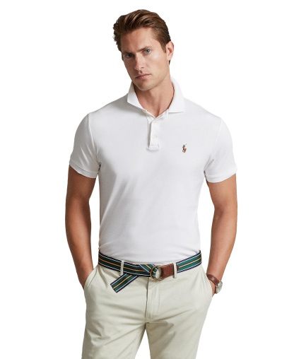 Polo Ralph Lauren Men’s Slim-Fit Soft Cotton Polo Shirt - White