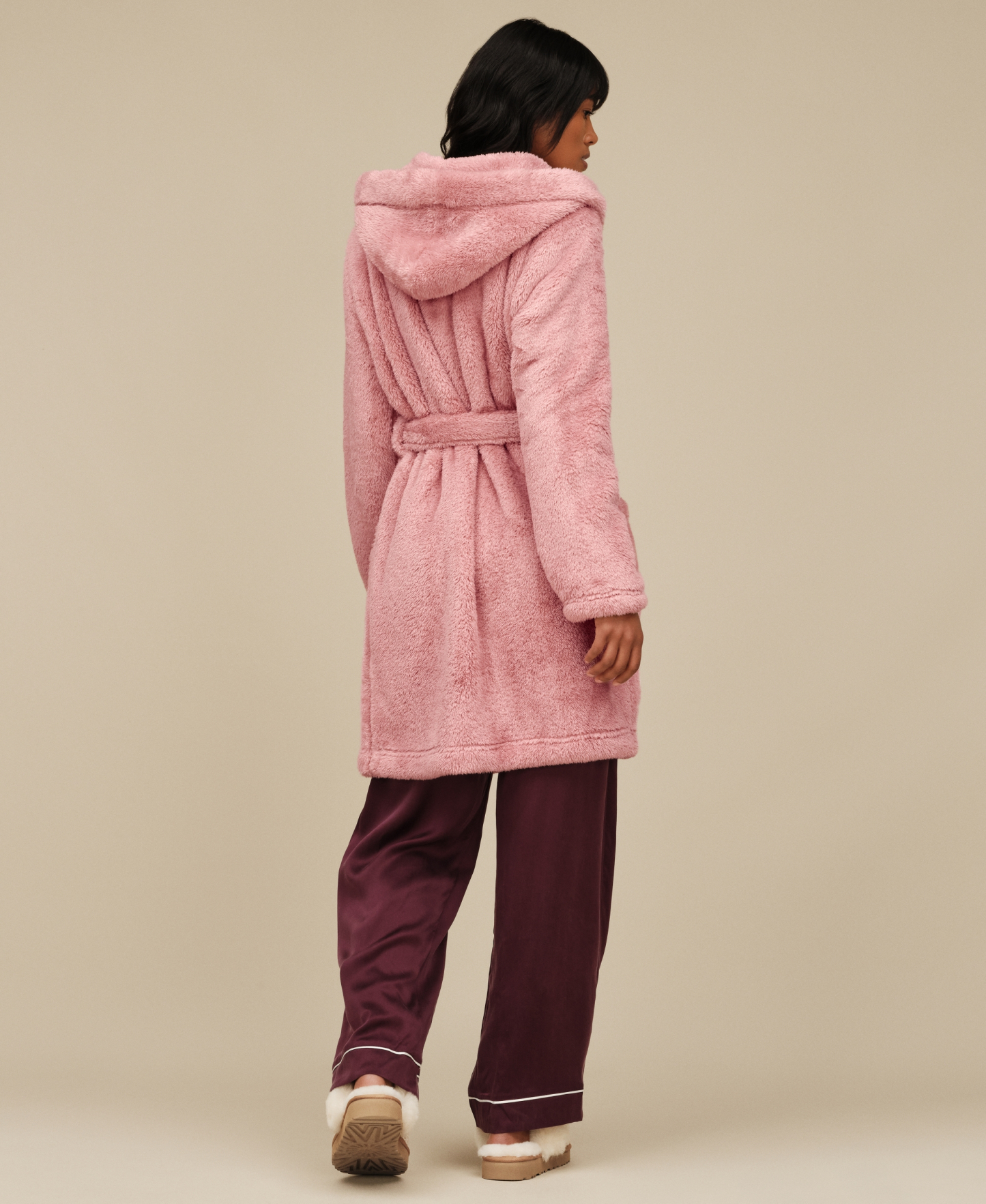 UGG® Women's Aarti Belted Fleece Robe - Dusty Rose