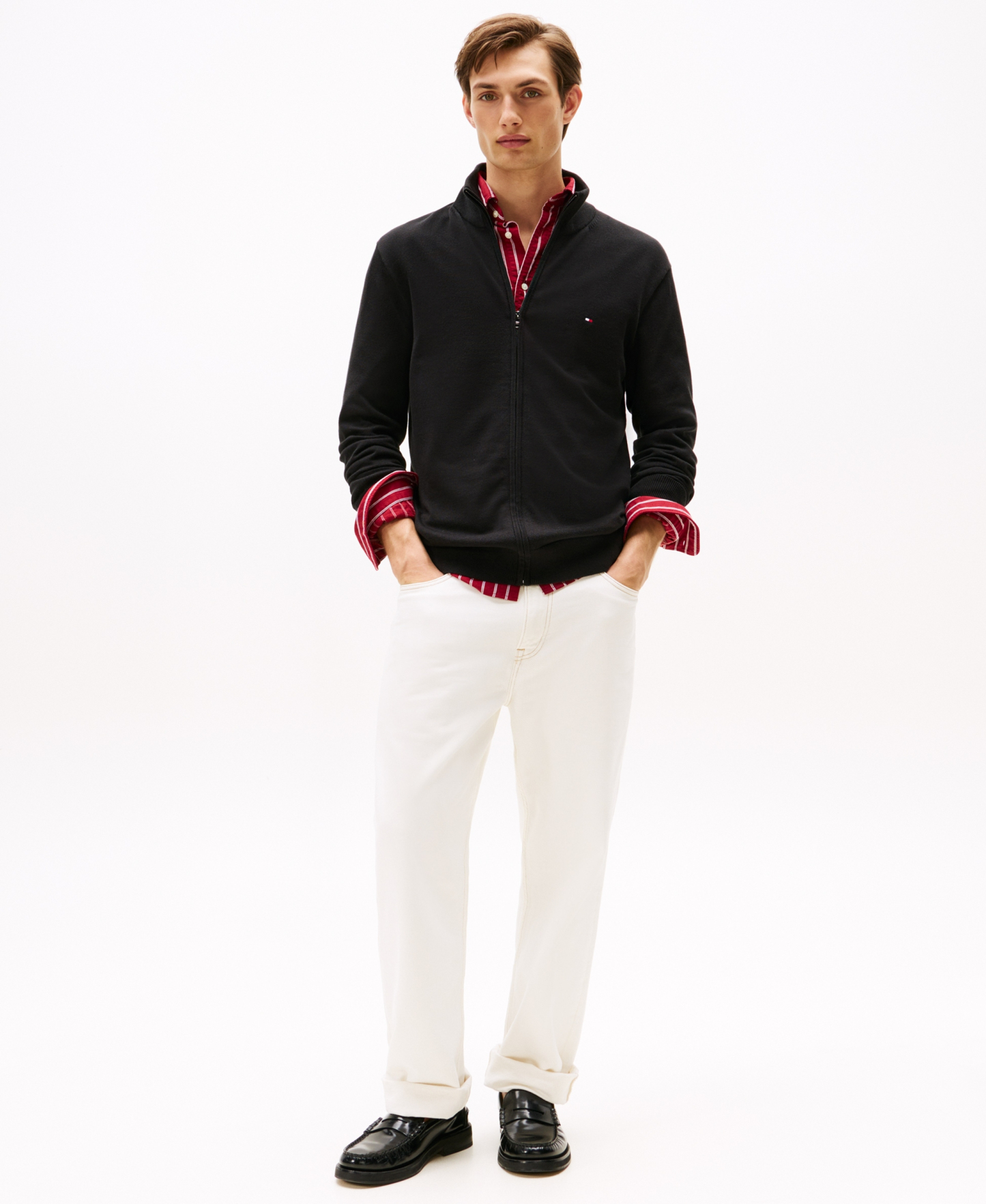 Tommy Hilfiger Men's Essential Zip-Thru Sweater - Black