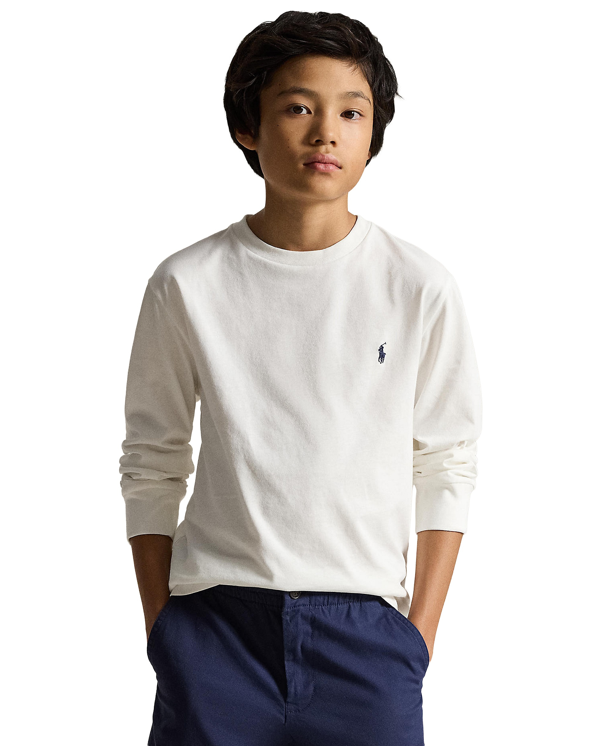 Polo Ralph Lauren Boys' 8-20 Cotton Jersey Long-Sleeve T-shirt - White