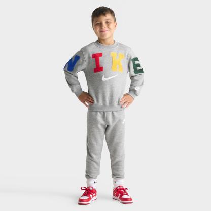 Little Kids' Nithtke Chenille Crewneck Sweatshirt and Jogger Pants Set - Dark Grey Heather