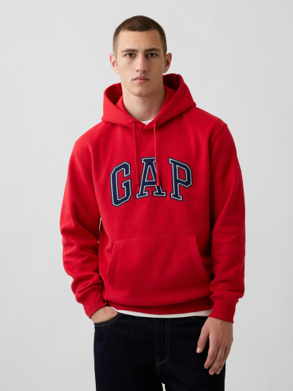 Adult VintageSoft Arch Logo Hoodie - Modern red logo
