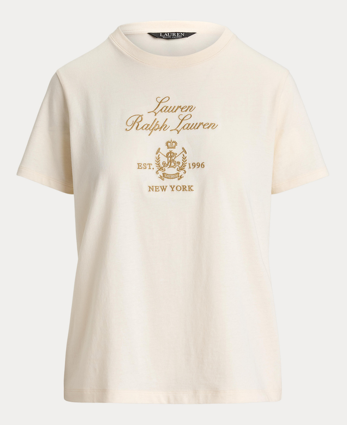 Lauren Ralph Lauren Women's Crewneck Short-Sleeve T-Shirt - Mascarpone Cream