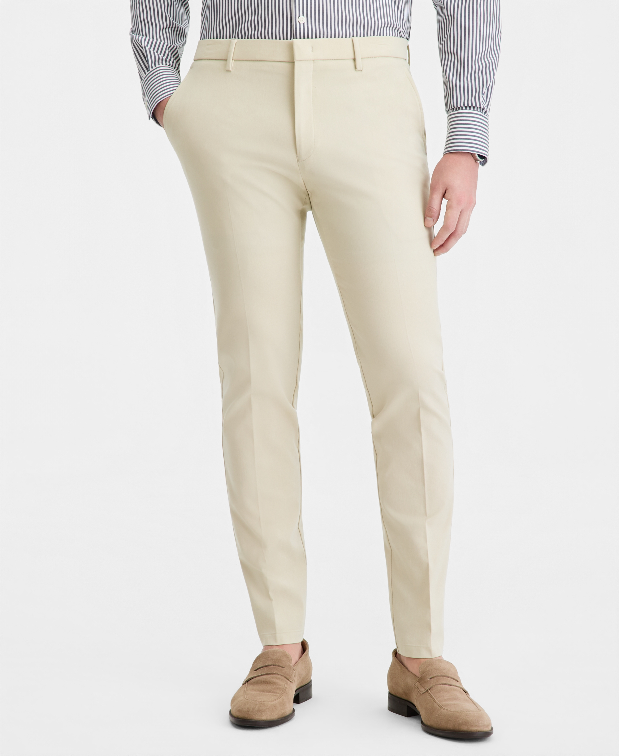 Tommy Hilfiger Men's Modern-Fit TH Flex Stretch Solid Performance Pants - CREAM