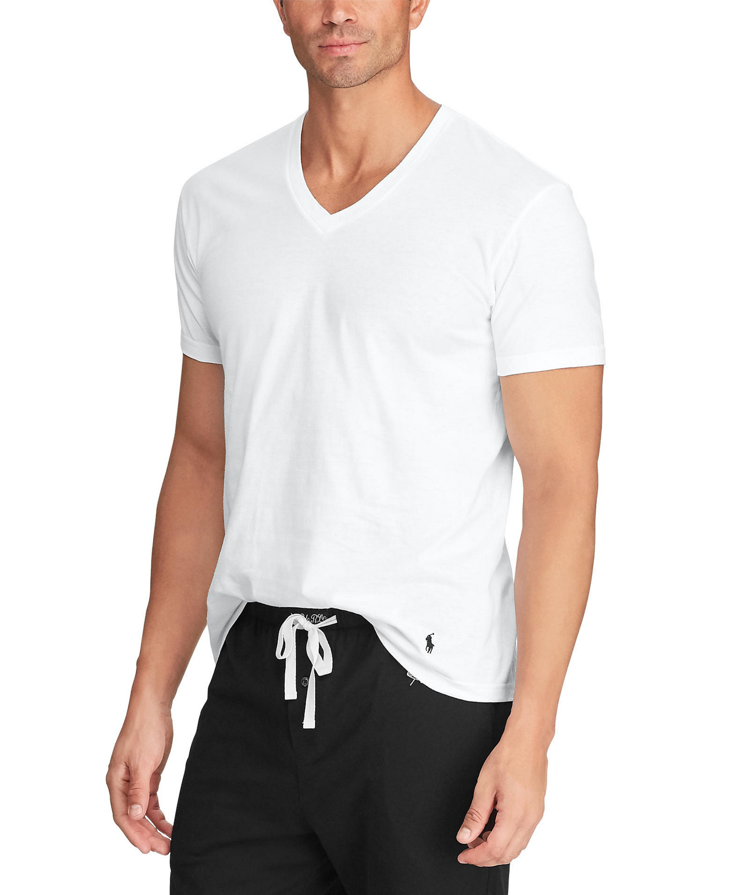 Polo Ralph Lauren Men's 3-Pack V-Neck Classic Undershirts - Cruise Navy / White / Black