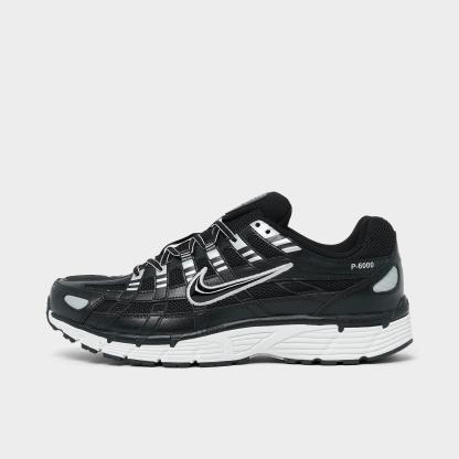 Men's Nithtke P-6000 Casual Shoes - Part 3 - Black/White/Metallic Silver/Black - Left shoe facing left. Outside of the shoe.