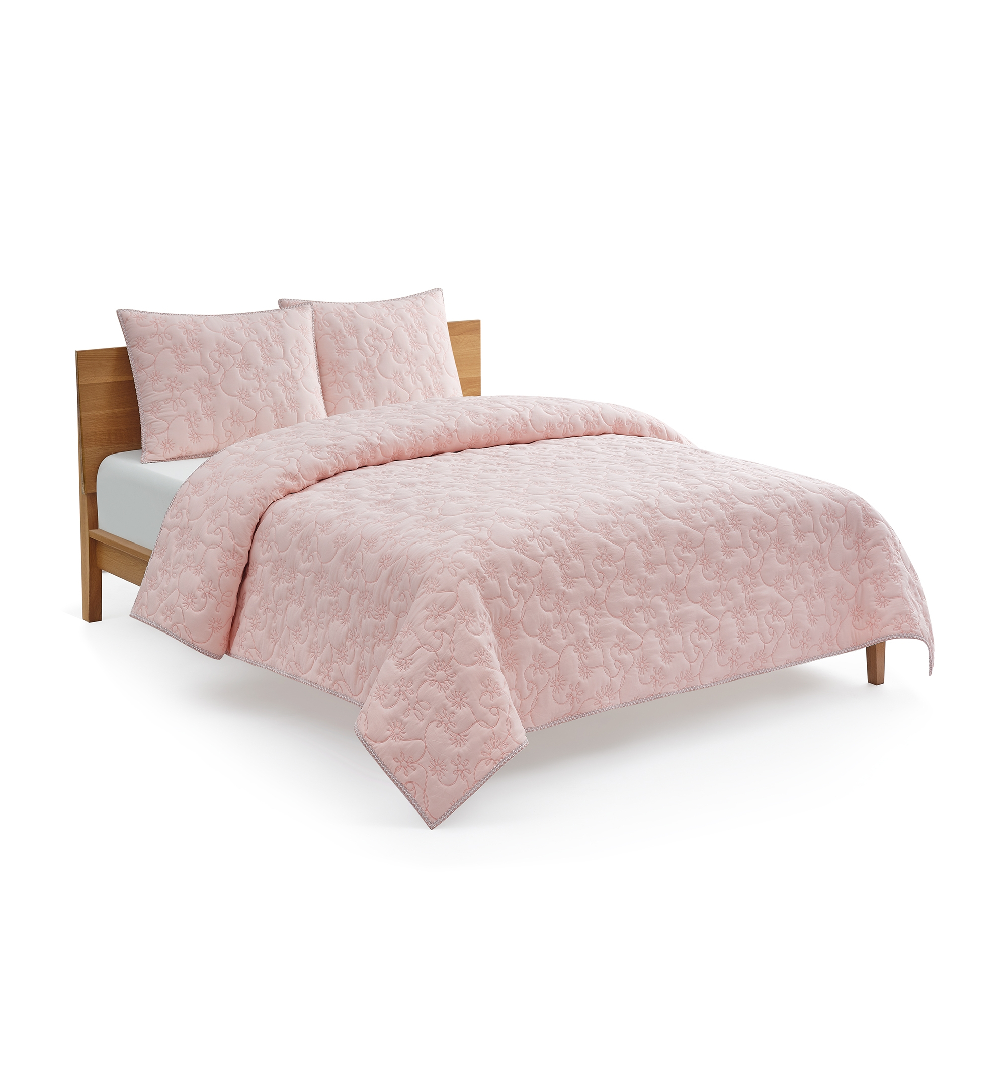UGG® Botanic Lightweight 3-Piece Quilt Sets - Himalayan Salt, Cameo Rose