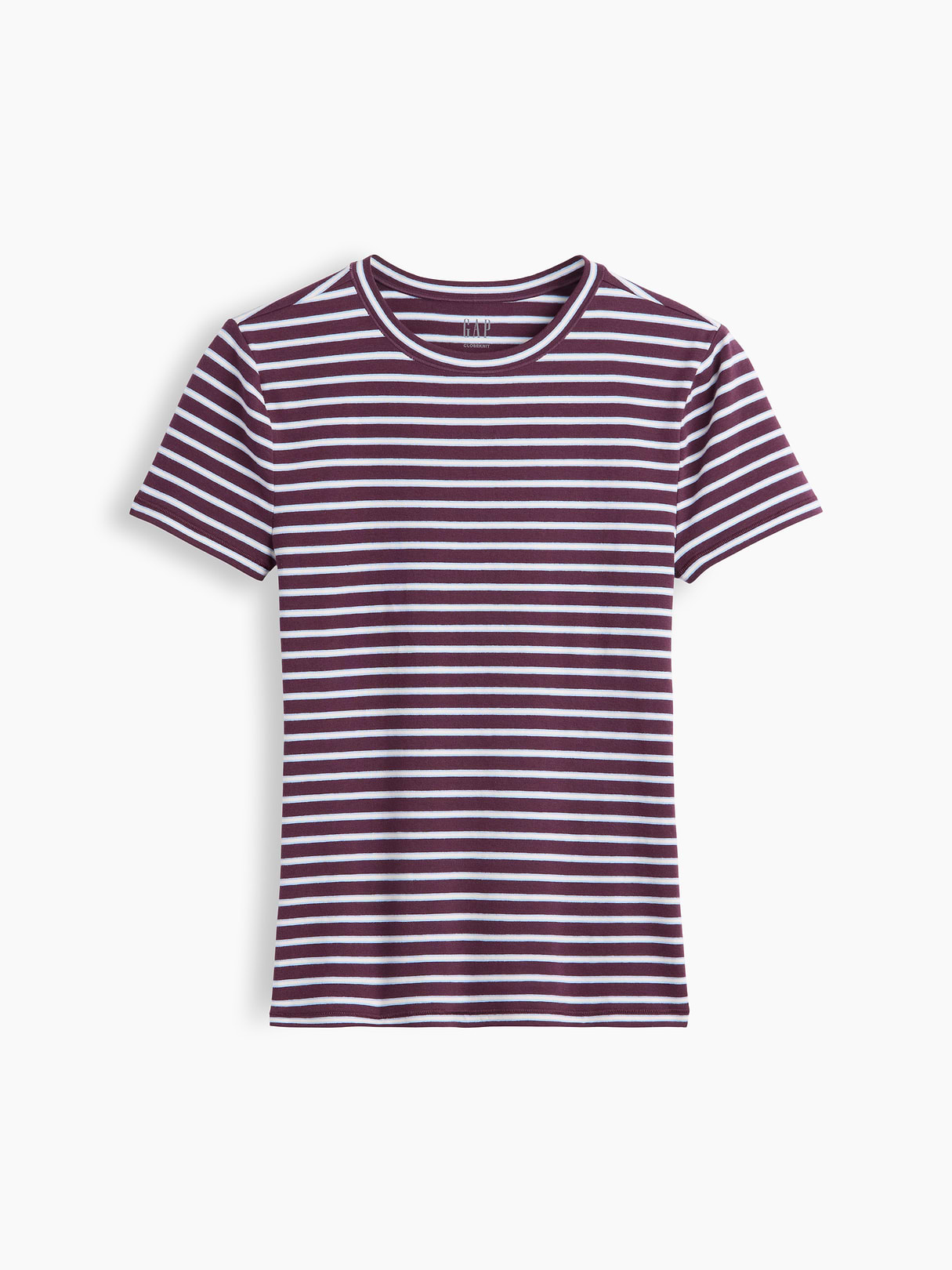 CloseKnit Jersey T-Shirt - Purple burgundy & blue stripe