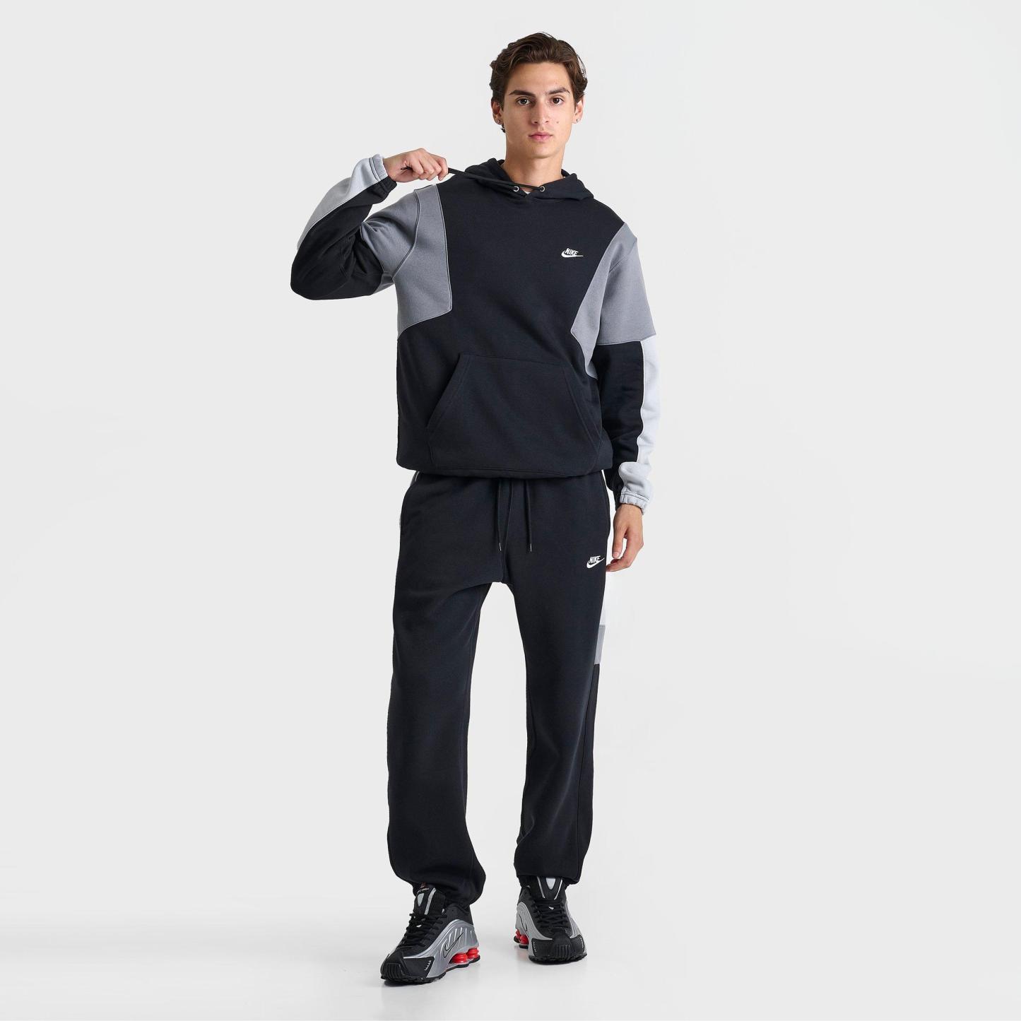 Men's Nithtke Club Fleece Tracksuit Pullover Hoodie - Black/Grey