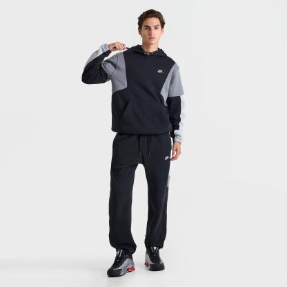 Men's Nithtke Club Fleece Tracksuit Pullover Hoodie - Black/Grey