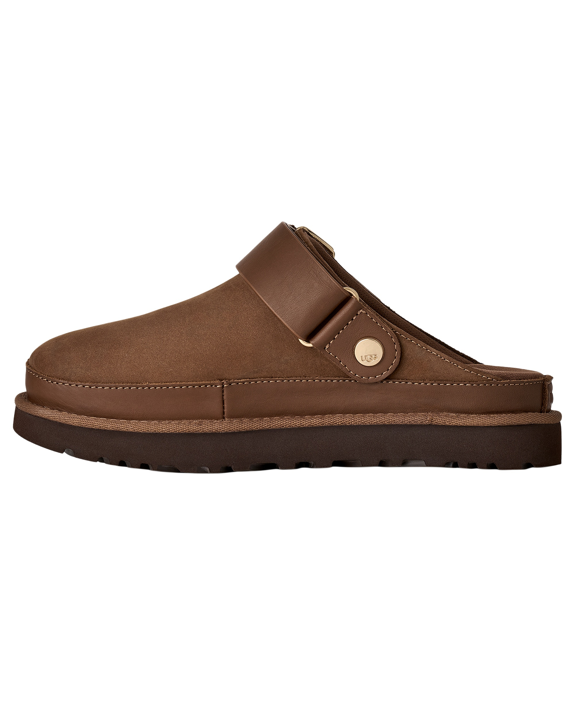 UGG® Women's Goldenstar Villa Round Toe Clogs - Dark Chestnut
