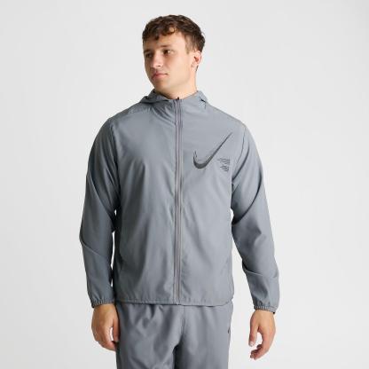 Men's Nike Dri-FIT Form Graphic Full-Zip Jacket - Smoke Grey/Black