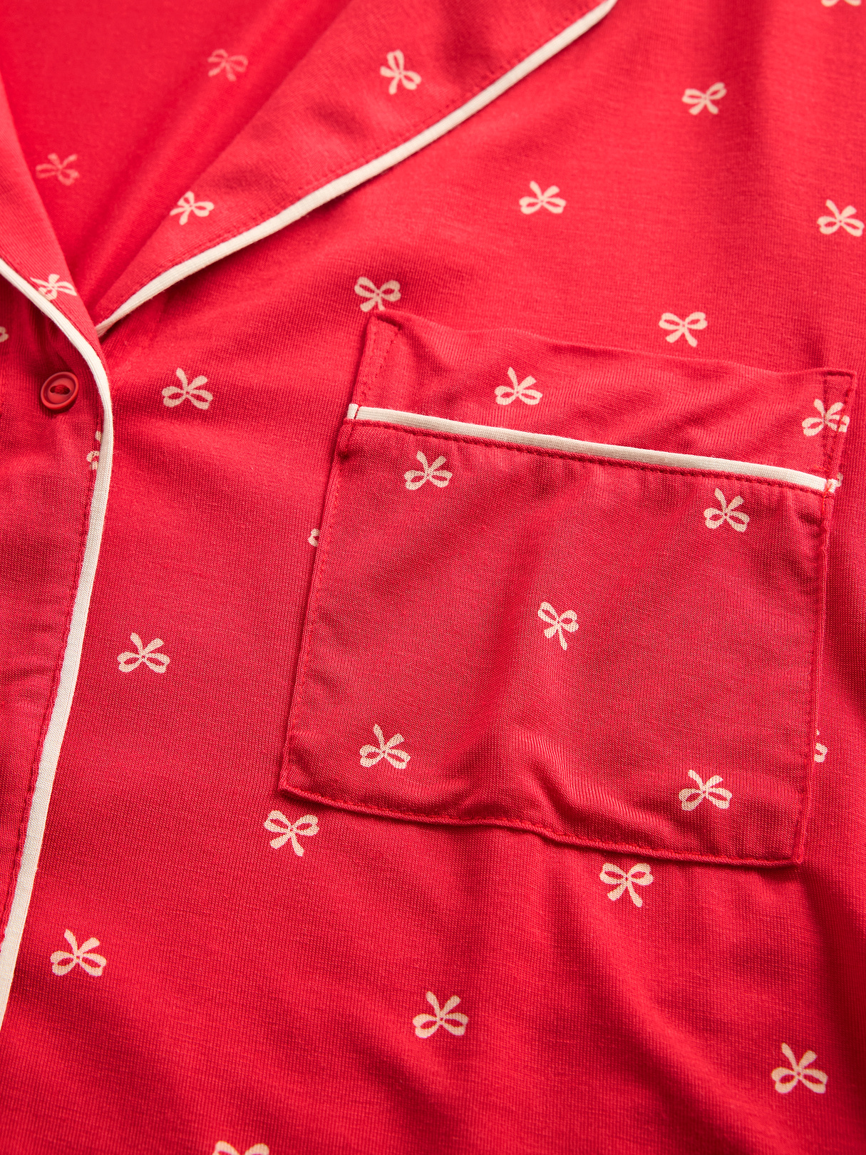 SoftMade Modal PJ Top - Red bows