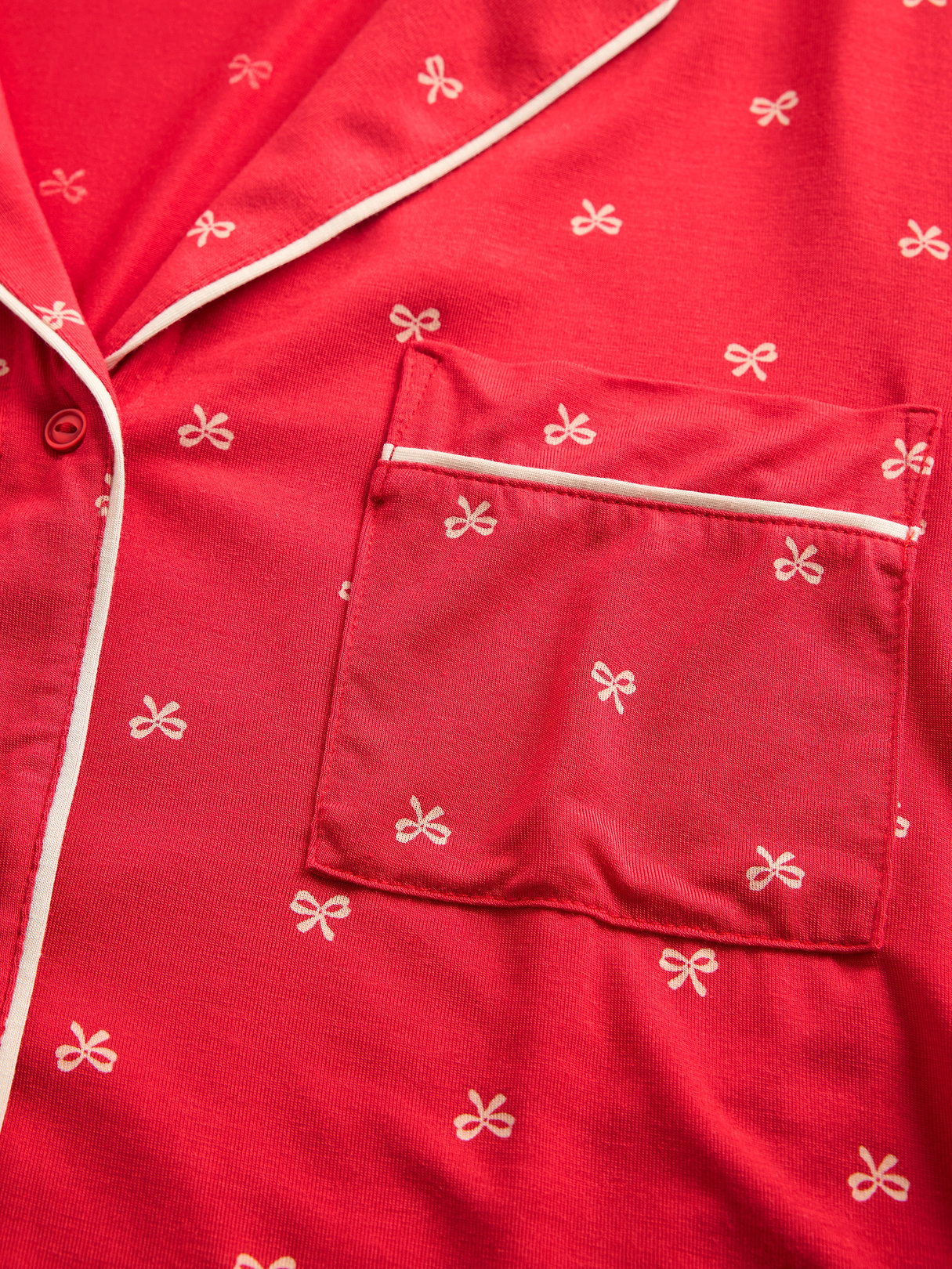 SoftMade Modal PJ Top - Red bows
