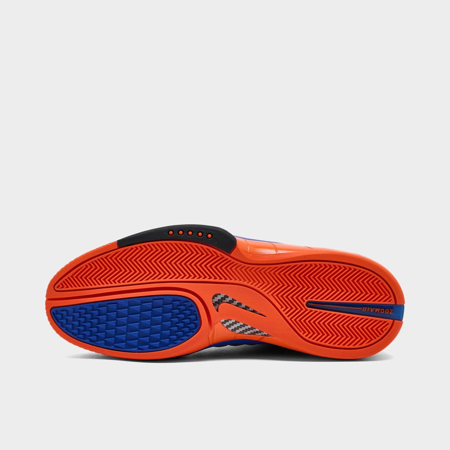 Men's Nithtke Air Zoom Huarache 2K4 PE Penny Hardaway Basketball Shoes - Black/Varsity Royal/Safety Orange - Bottom view