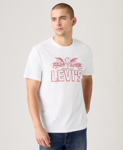 Levi's Men's Classic Short-Sleeve Graphic Crewneck T-Shirt - Eagle White