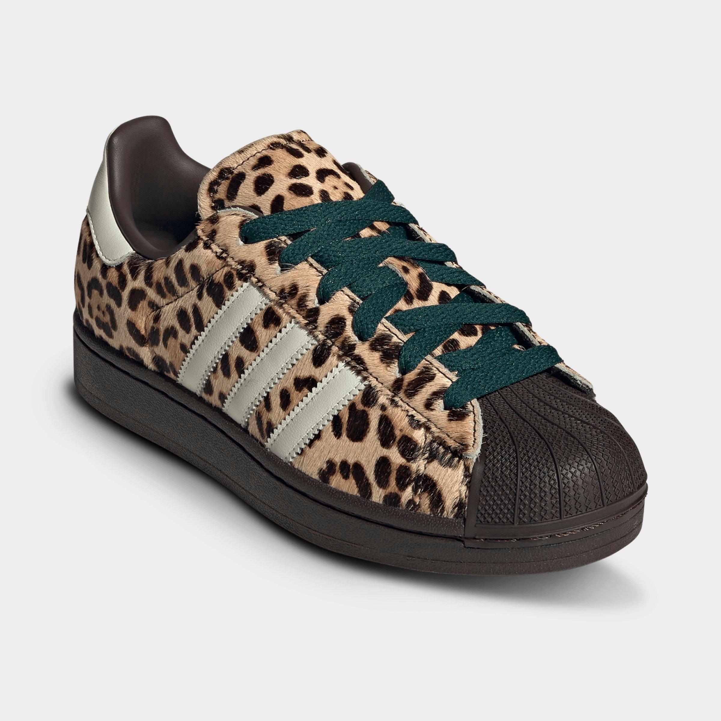 Women's adidas Originals Superstar II Casual Shoes - Dark Brown/Ivory/Gold Metallic - Both shoes facing left