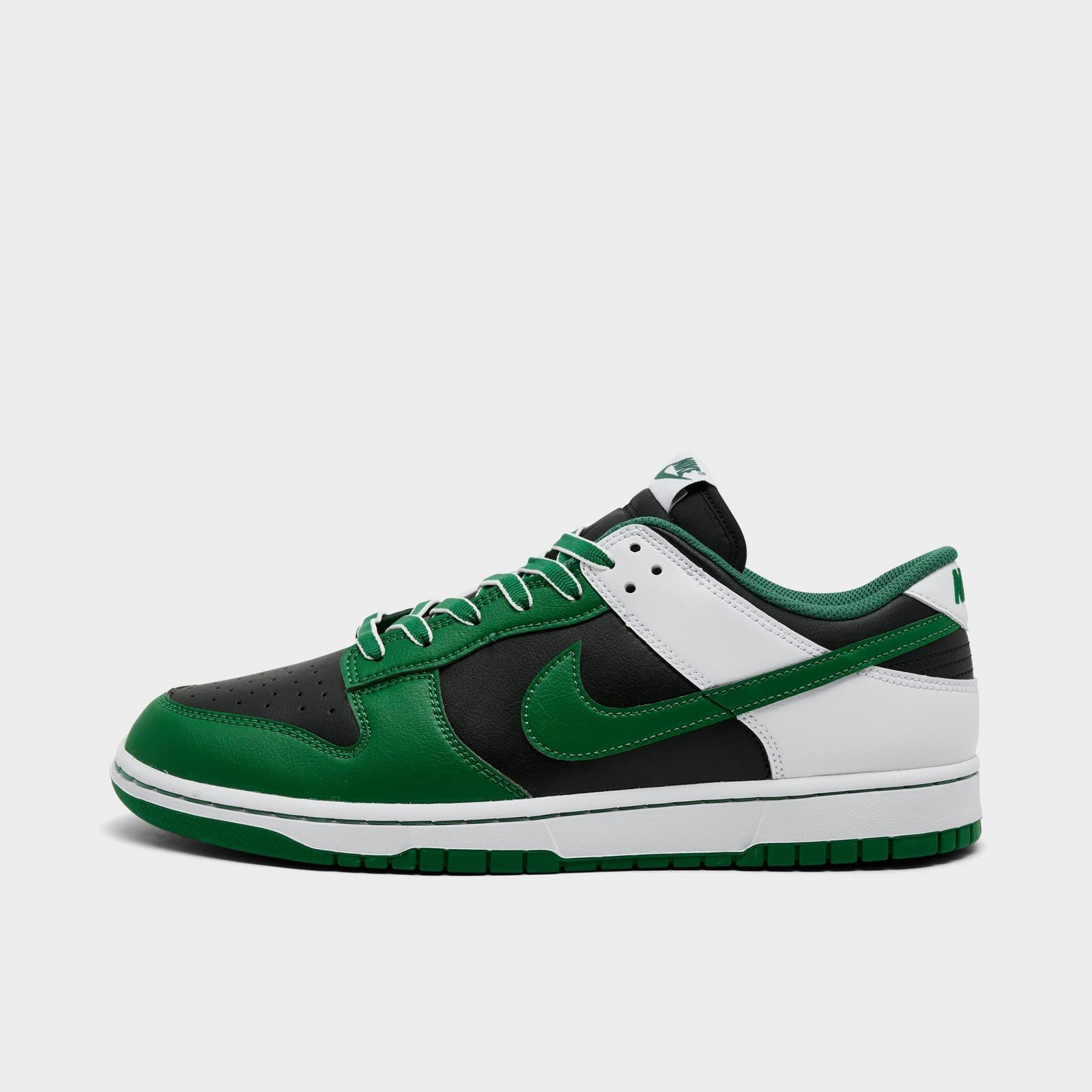 Men's Nike Dunk Low Retro Casual Shoes - Black/White/Clover
