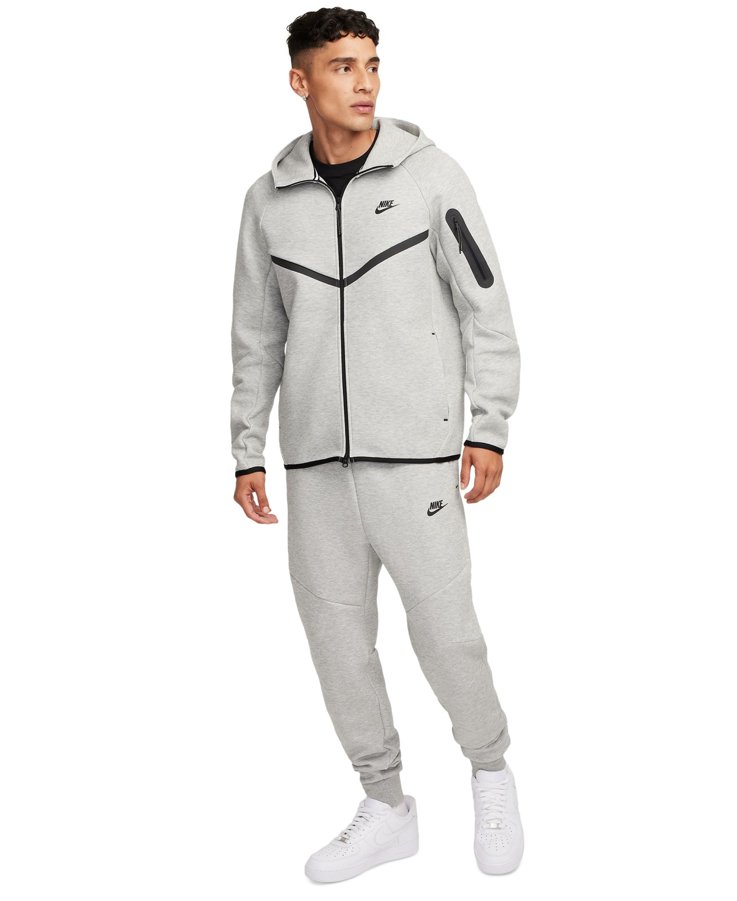 Nike Men's Tech Fleece Drawstring Joggers Pants - Dark Gray Heather/Black