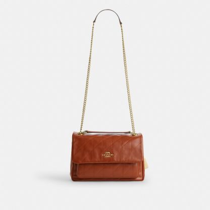 Elodie Crossbody Bag With Quilting - Gold/Cinnamon - view 10