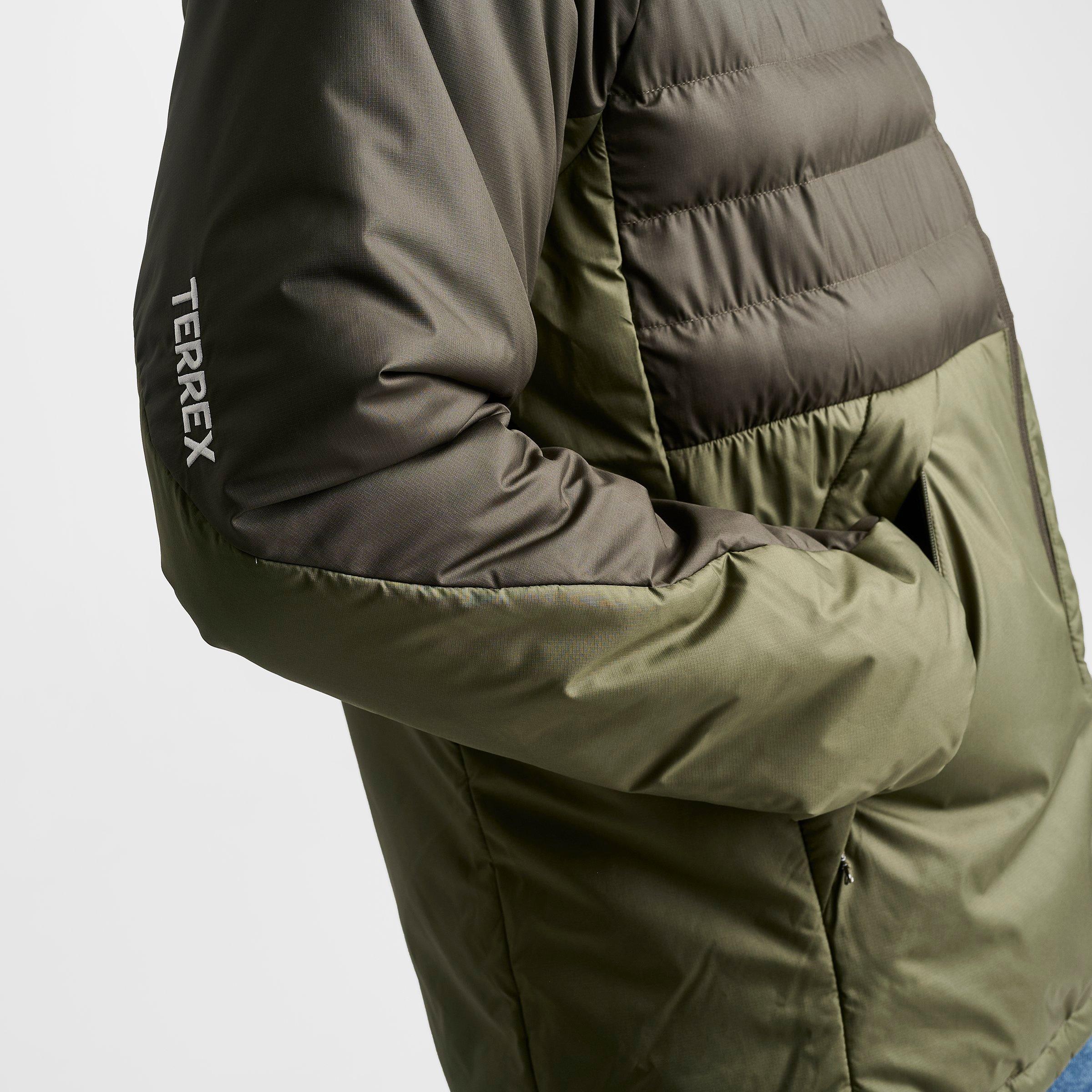 Men's adidas TERREX Multi CLIMAWARM Insulated Hooded Jacket - Shadow Olive/Olive Strata