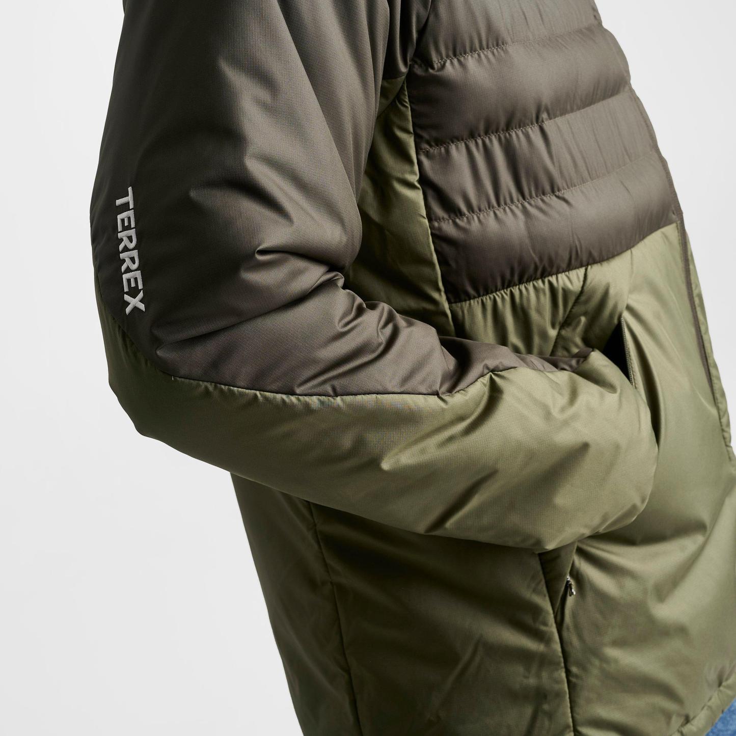 Men's adidas TERREX Multi CLIMAWARM Insulated Hooded Jacket - Shadow Olive/Olive Strata