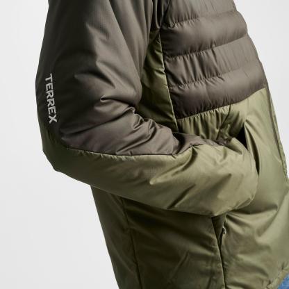 Men's adidas TERREX Multi CLIMAWARM Insulated Hooded Jacket - Shadow Olive/Olive Strata