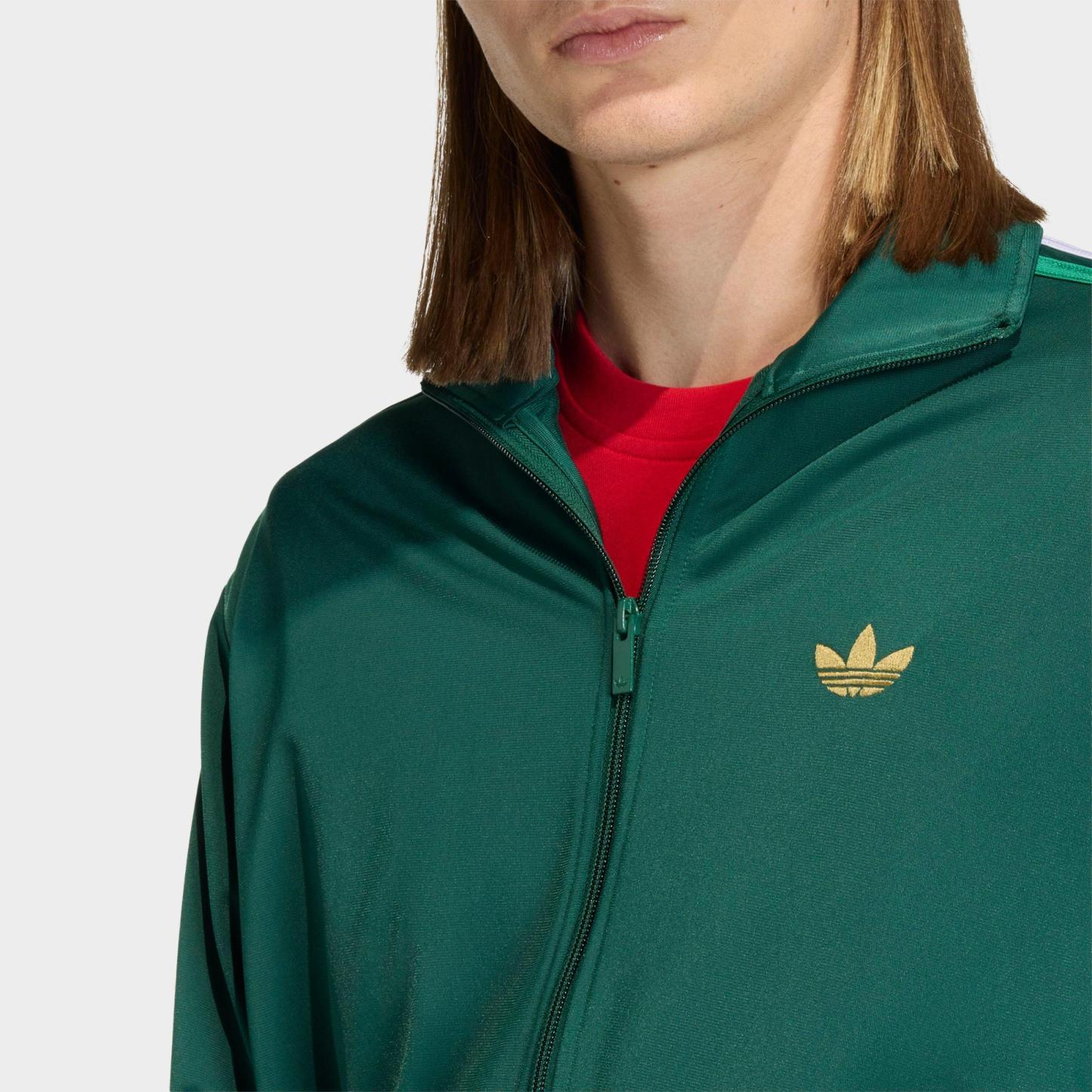 Men's adidas Originals adicolor Sport Firebird Full-Zip Track Jacket - Team Dark Green/Bold Green/White