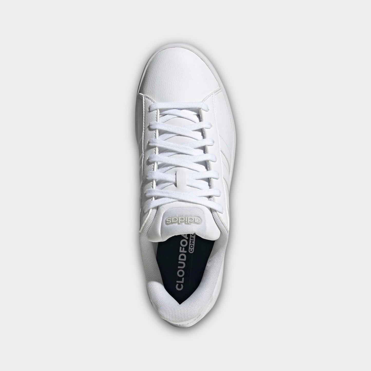 Men's adidas Grand Court 3.0 Casual Shoes - Cloud White/Cloud White/Grey - Top view