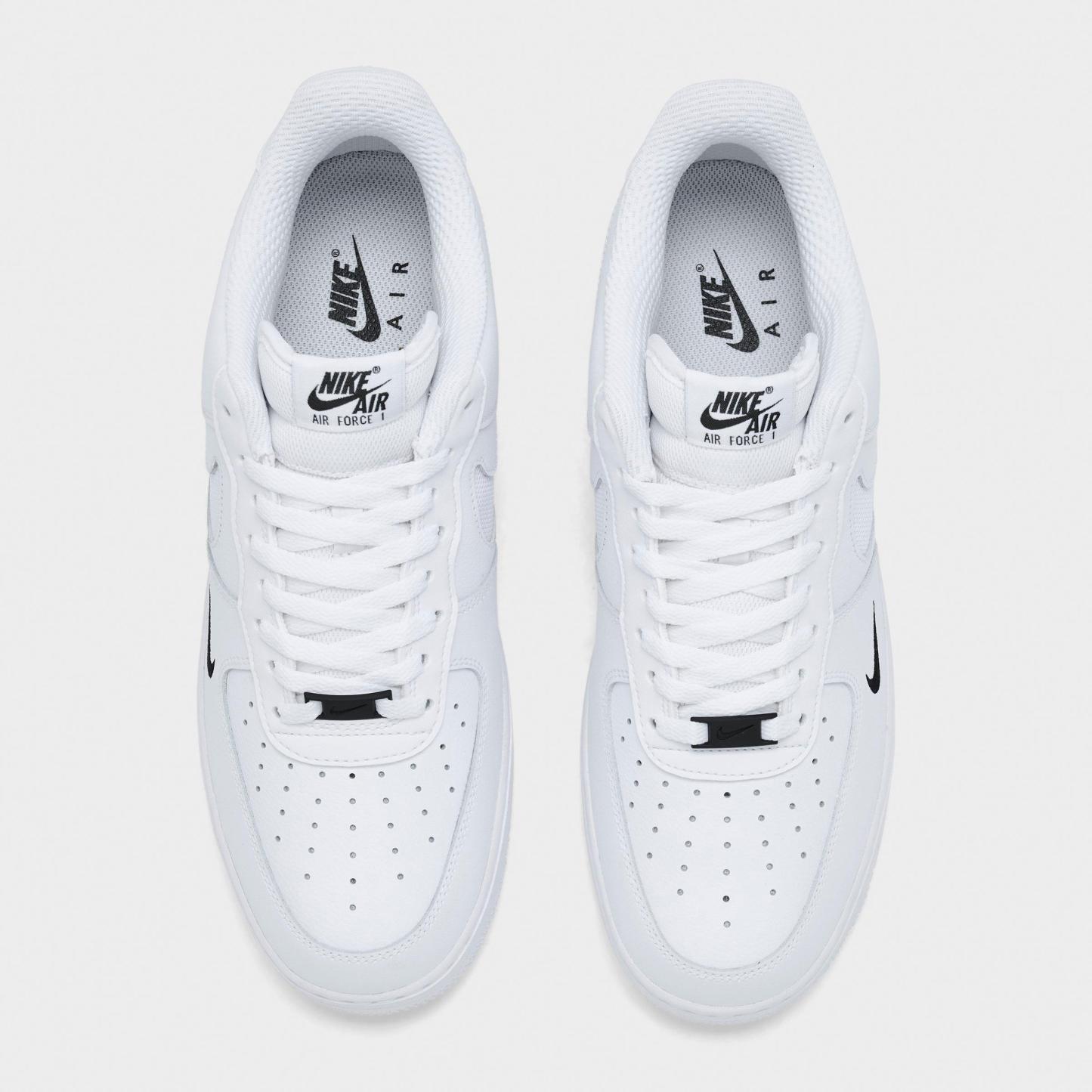 Men's Nithtke Air Force 1 '07 LV8 Casual Shoes - Part 3 - White/Black/Reflective Silver - Top view
