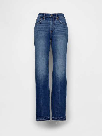 Mid Rise Relaxed Straight Jeans - Medium wash