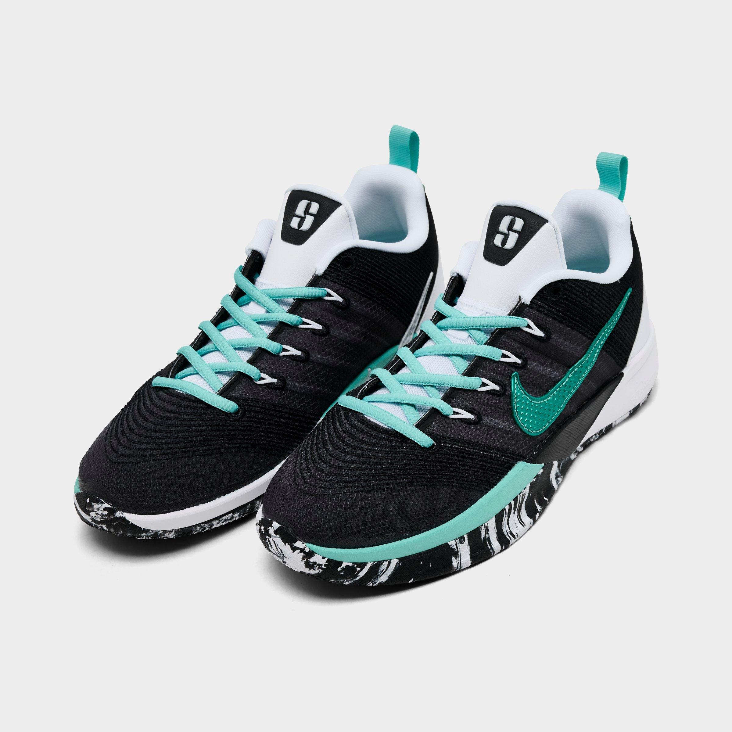 Big Kids' Nithtke Sabrina 3 Basketball Shoes - Black/White/Mint - Both shoes facing left