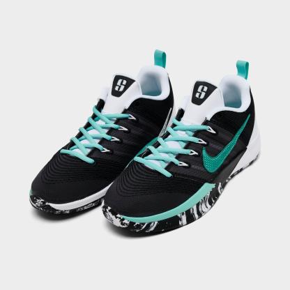 Big Kids' Nithtke Sabrina 3 Basketball Shoes - Black/White/Mint - Both shoes facing left
