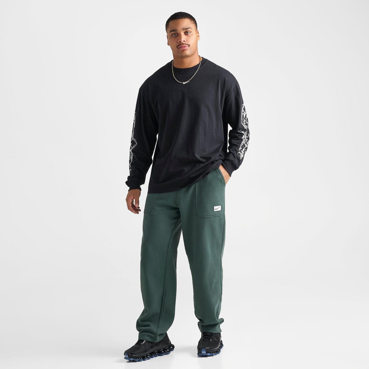 Men's Nithtke Sportswear Swoosh Box Fleece Sweatpants - Vintage Green/Sail