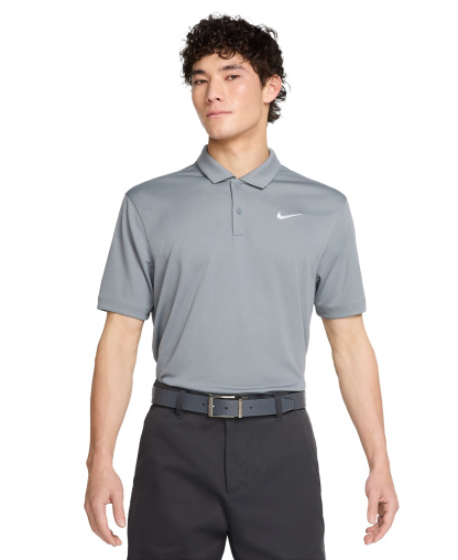 Nike Men's Relaxed-Fit Core Dri-FIT Short-Sleeve Golf Polo Shirt - Cool Gray/White
