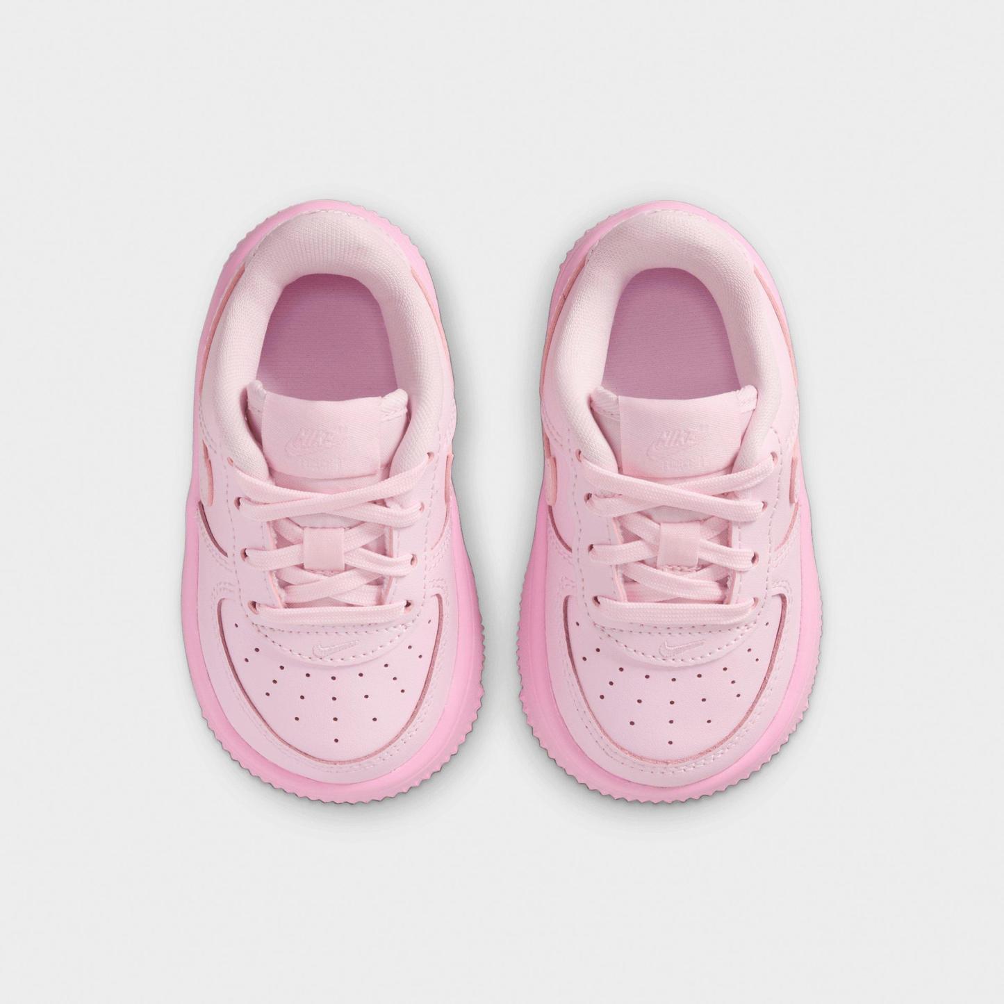 Infant and Kids' Toddler Nithtke Force 1 Low Casual Shoes - Part 2 - Pink Foam/Pink Rise/Pink Foam - Top view