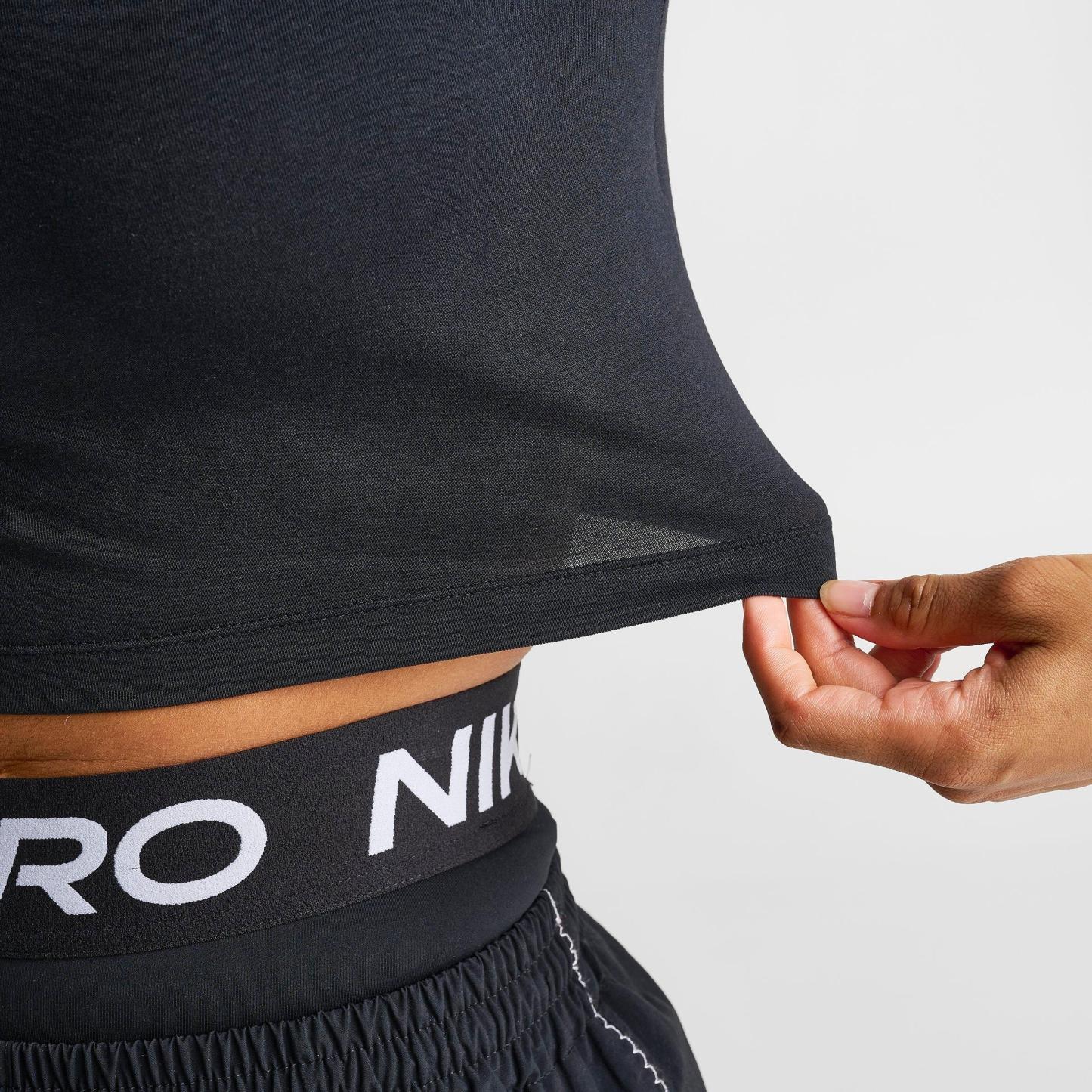 Women's Nithtke Sportswear Chill Knit Long-Sleeve Slim Crop Top - Black/White
