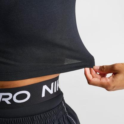 Women's Nithtke Sportswear Chill Knit Long-Sleeve Slim Crop Top - Black/White