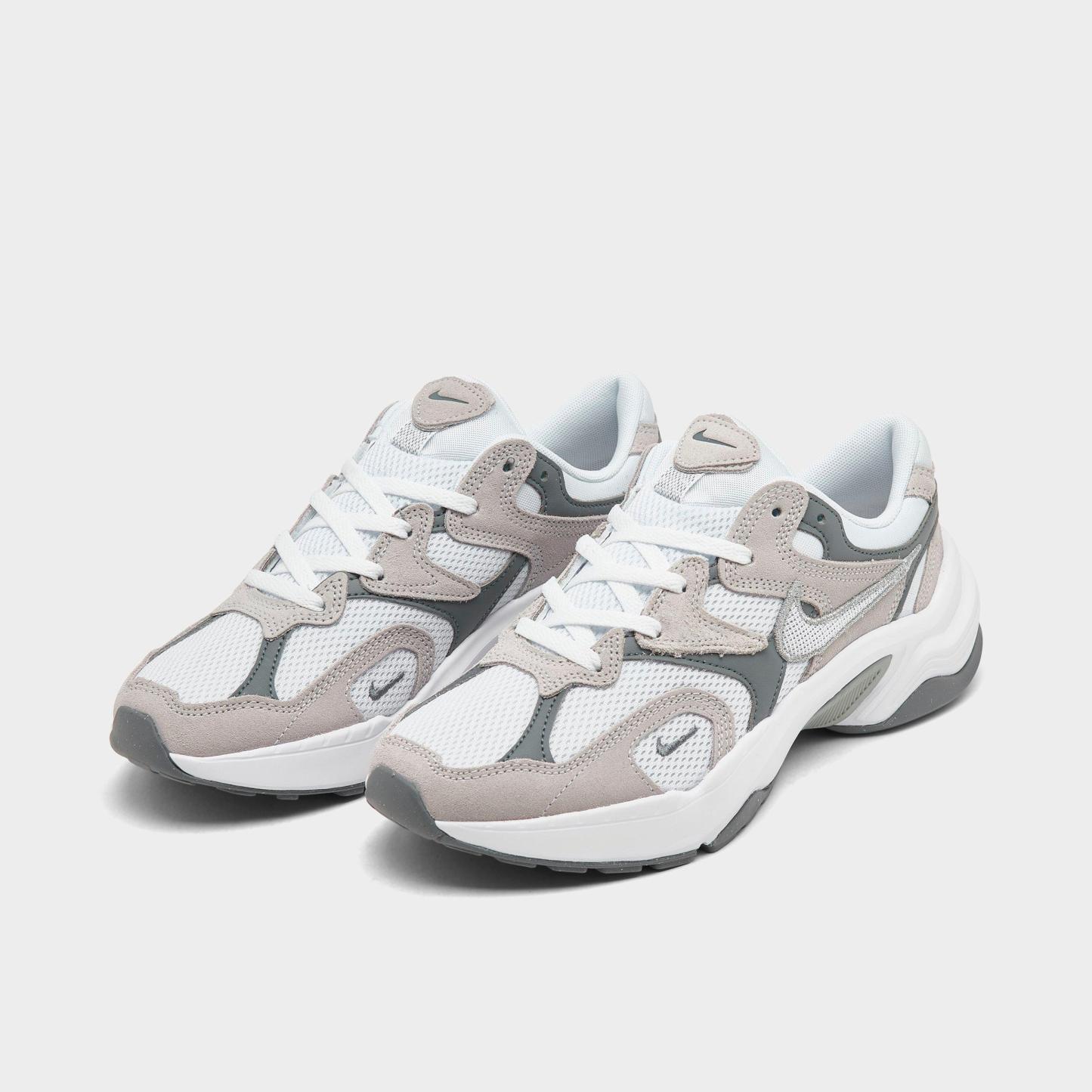 Women's Nithtke AL8 Running Shoes (RUNINSPO) - White/Metallic Silver/Smoke Grey/Black - Both shoes facing left