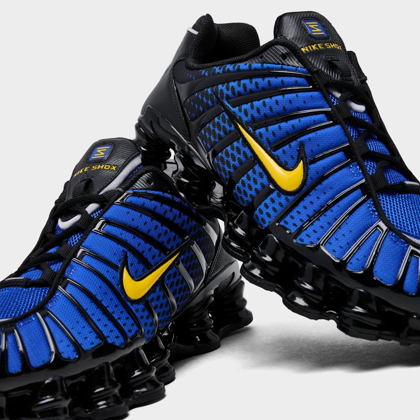 Men's Nithtke Shox TL Casual Shoes - Part 2 - Black/Metallic Silver/Lyon Blue/Varsity Maize - Detail shot