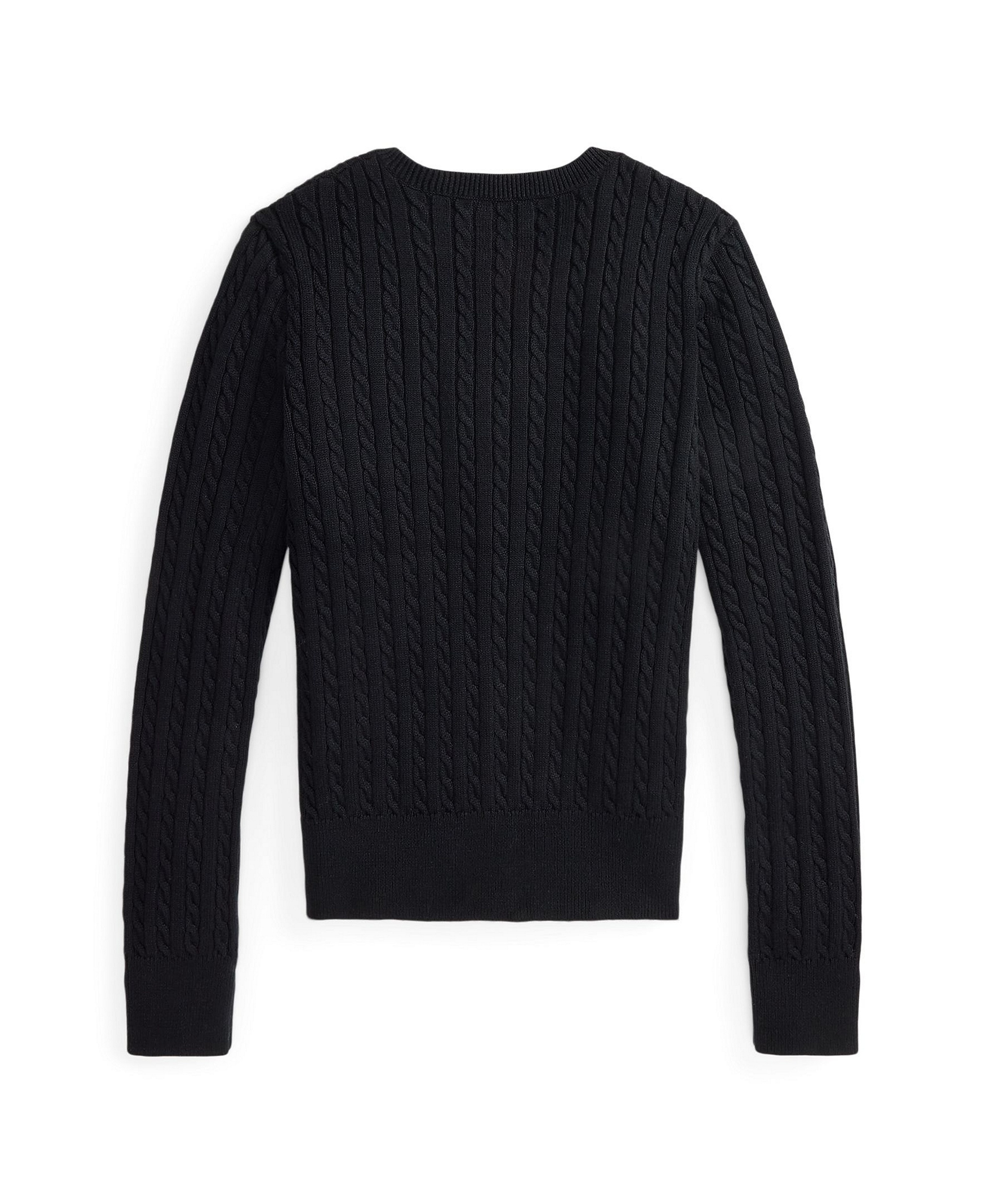 Polo Ralph Lauren Girls' 7-16 Cable-Knit Cotton Cardigan - Black